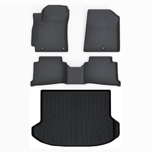 4Pcs TPE Floor Mats & Trunk Cargo Liners Full Set For 2021-2025 Kia Seltos Black