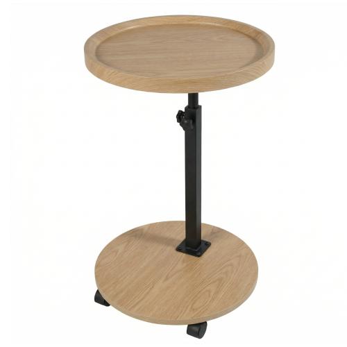 Medium Density Fiberboard & Iron Side Table durable & adjustable brown PC