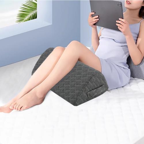 Memory Foam & Cotton Linen Foot Rest portable & detachable Solid dark gray PC
