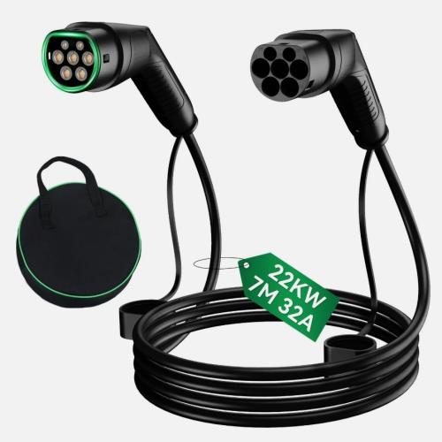 Type 2 EV Charging Cable 11kW 22kW 3 Phase 7m Electric Car Fast Charger with Bag