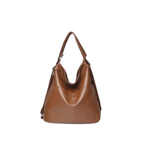 PU Leather Shoulder Bag large capacity & soft surface Polyester Solid PC