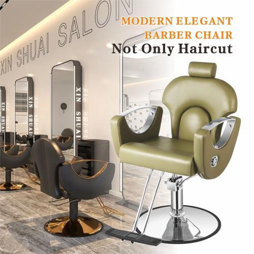 Metal & Sponge & PU Leather 360degree rotation & Soft & easy cleaning Salon Chair adjustable Solid PC