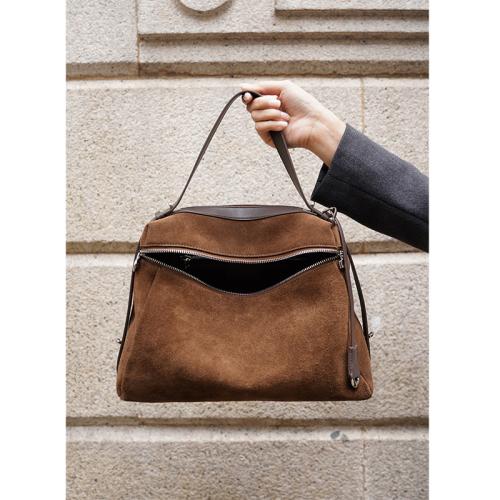 Microfiber PU Synthetic Leather & Leather Handbag soft surface & attached with hanging strap Polyester Cotton Solid PC