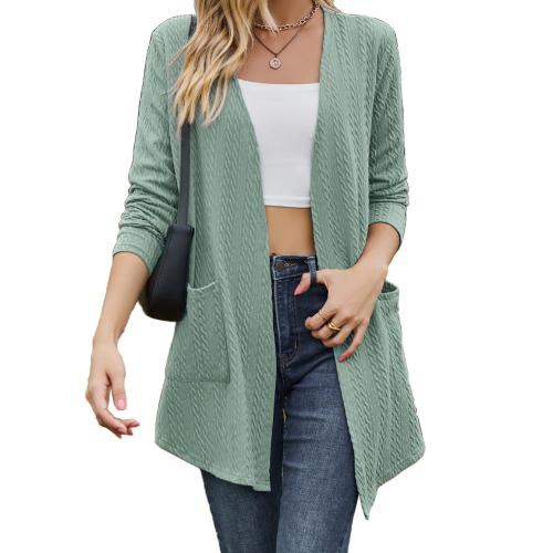 Polyester Frauen lange Strickjacke, Solide, mehr Farben zur Auswahl, Stück