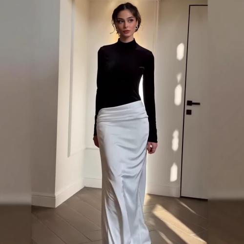 Spandex & Poliestere Jednodílné šaty Patchwork bílá a černá kus