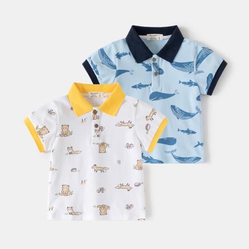 Cotton Children Polo Shirt printed Cartoon PC