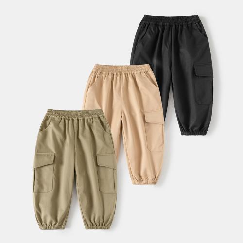 Polyester Boy Casual Pants & with pocket Solid PC