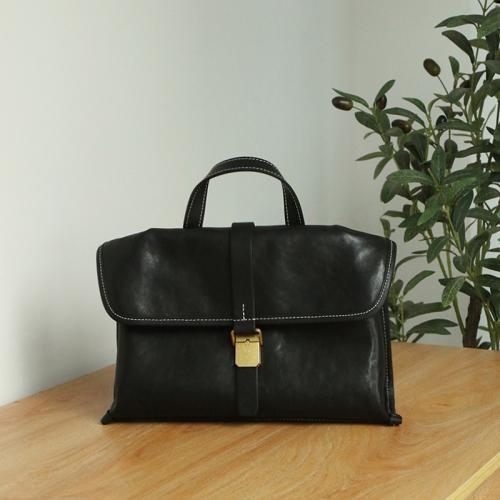 Full Grain Cowhide Leather Messenger Bags Handbag soft surface & attached with hanging strap Solid PC