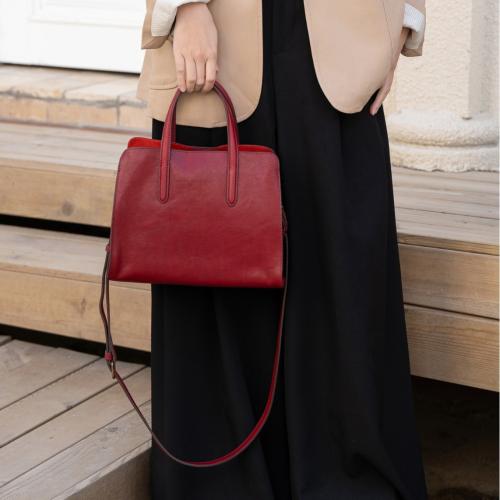Leather Tote Bag Handbag soft surface & attached with hanging strap Polyester Solid PC