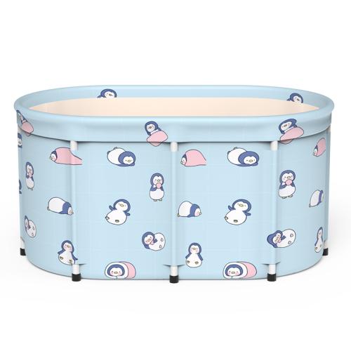 Pearl Cotton & Pongee & PVC Foldable Bathtub portable blue PC