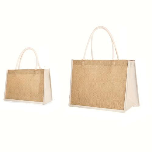 Cotton Linen Shopping Bag Solid khaki PC