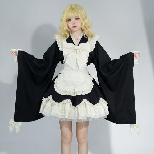 Polyester Cartoon Characters Costume white and black Set