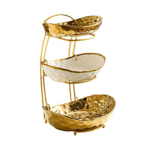 Porcelain & Iron Multilayer Dried Fruit Plate PC