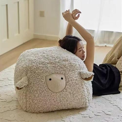Plush single & Soft & Multifunction Stool Expanded Polystyrene Cartoon beige PC
