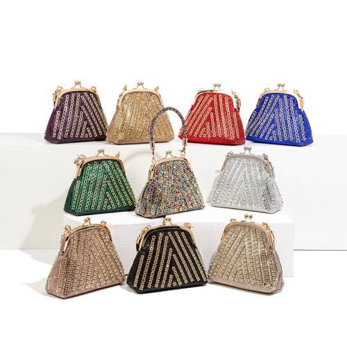 Acrylic Clutch Bag with chain & with rhinestone Polyester PC