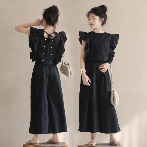 Coton Ensemble de vêtements de fille Pantalon & Retour au début fer à repasser Solide plus de couleurs pour le choix pièce