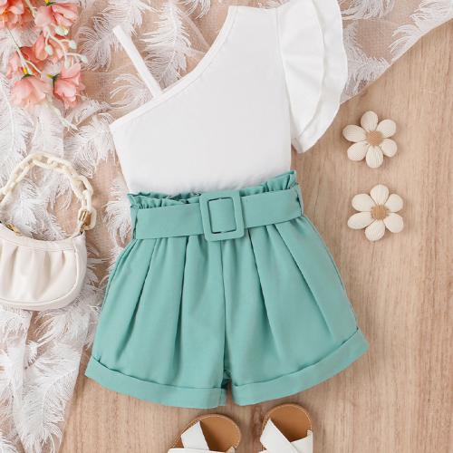 Coton Ensemble de vêtements de fille Pantalon & Ceinture & Retour au début plus de couleurs pour le choix Ensemble
