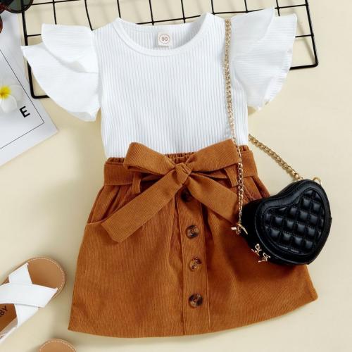 Coton Ensemble de vêtements de fille Jupe & Retour au début plus de couleurs pour le choix Ensemble