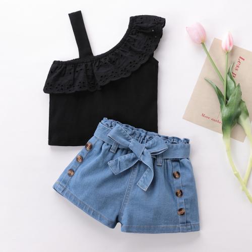 Coton Ensemble de vêtements de fille Débardeur & Pantalon plus de couleurs pour le choix Ensemble