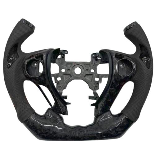 Black Forged Carbon Fiber Leather Steering Wheel for 2013-2017 Honda Accord