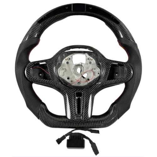 For 2022 BMW X5 customized black leather carbon fiber LED steering wheel