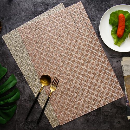 PVC thermostability & easy cleaning & Waterproof Table Mat gold foil print Solid PC