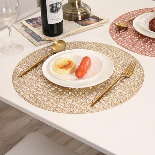 PVC thermostability & easy cleaning & Waterproof Table Mat hollow Solid PC