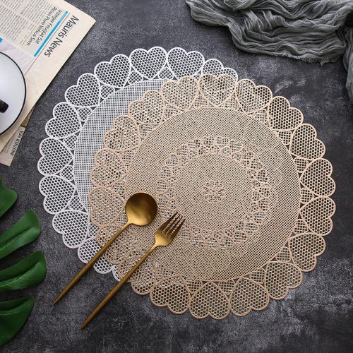 PVC high pressure resistance & thermostability & easy cleaning Table Mat hollow heart pattern PC