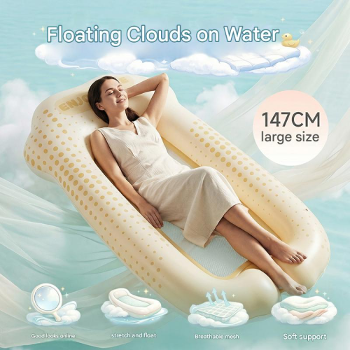 PVC foldable Floating Bed printed fruit pattern PC