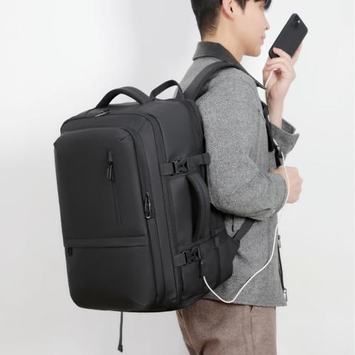 Polyester Multifunction Backpack large capacity & with USB interface Solid PC