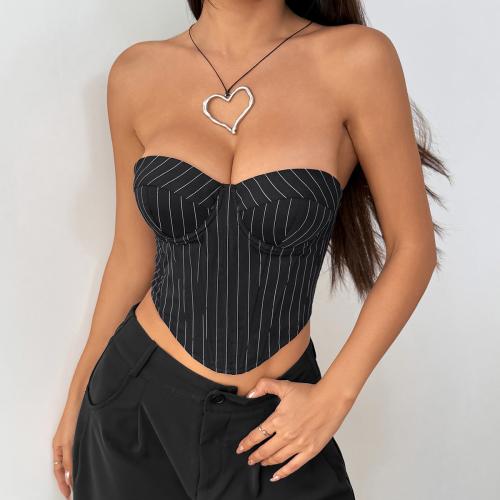 Polyester De hoofdband van Bra Striped Zwarte stuk