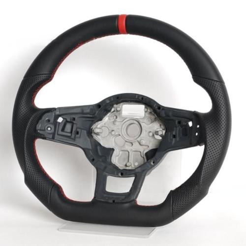 Black PU Leather Steering Wheel for Volkswagen Auto PU Leather Materials