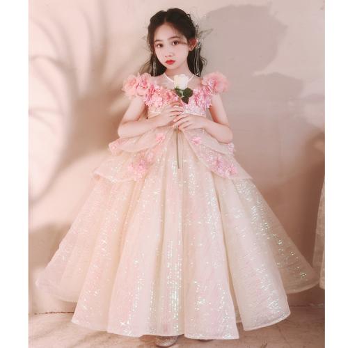 Polyester Mädchen einteiliges Kleid, Rosa,  Stück