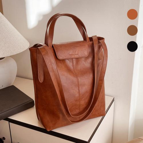 PU Leather Tote Bag Handbag large capacity & soft surface Polyester Solid PC
