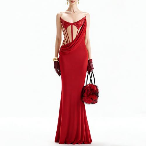 Polyester Mermaid & High Waist Long Evening Dress PC