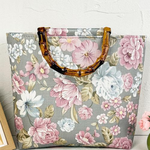 Canvas Tote Bag Handbag Polyester floral pink PC
