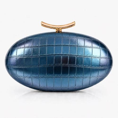 PU Leather hard-surface Clutch Bag portable Cotton Stone Grain PC