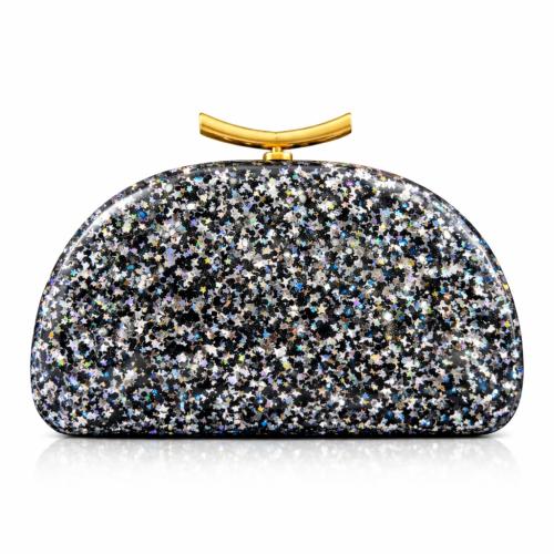 Acrylic hard-surface & Shell Shape Clutch Bag with chain Cotton PC