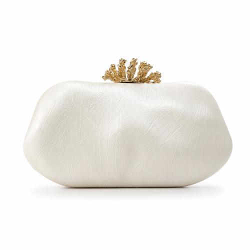 PU Leather hard-surface Clutch Bag with chain Cotton Solid PC