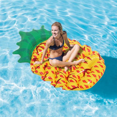 Pvc Drijvend bed Afgedrukt fruitpatroon Geel stuk