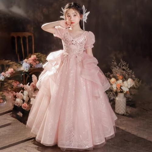 Polyester Meisje Eendelige jurk Roze stuk