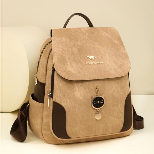 PU Leather Backpack hardwearing Polyester PC