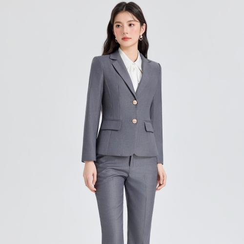 Viscose & Polyester Women Business Pant Suit & two piece Pants & coat Solid Set