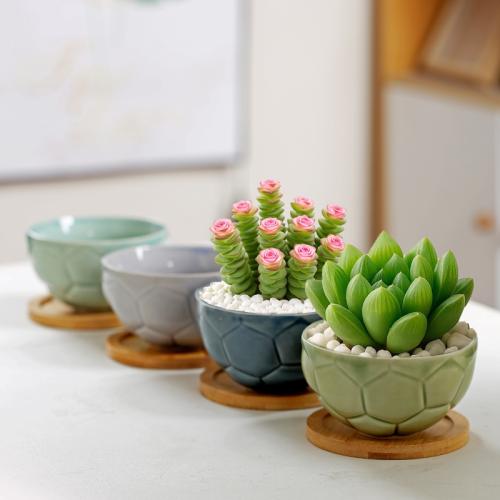 Porcelain Flower Pot durable & four piece & breathable Bamboo football Set