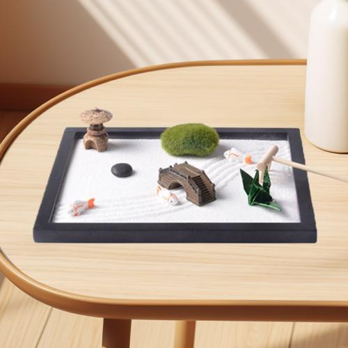 樹脂 禅サンドボックス装飾品 黒 一つ