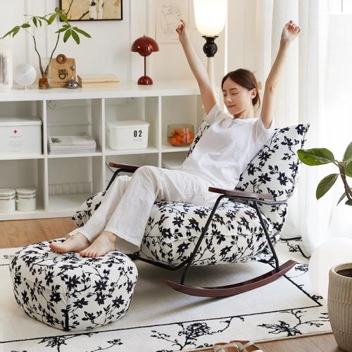 Flanela & Tela de algodón Silla de casa casual, Metal & Esponja & Madera maciza, impreso, trozo