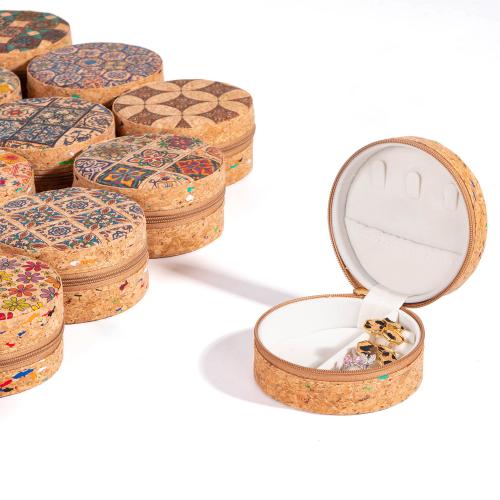 Cork Jewelry Storage Case dustproof & portable random color PC