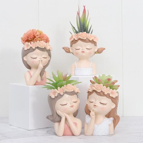 Resin Flower Pot Cute character pattern PC