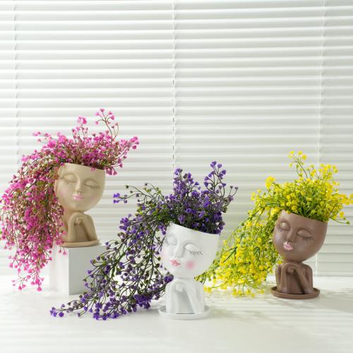 Resin Creative Flower Pot Cute character pattern PC