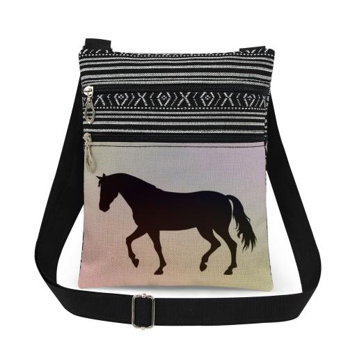 Polyester Messenger Bags Crossbody Bag large capacity & soft surface & portable animal prints PC